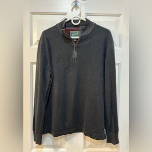 Woolrich Black Wool Infused Sweater Men's Size L Mock Neck 1/4 Zip Pullover